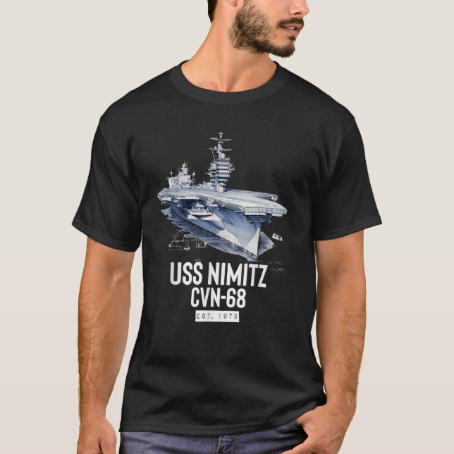 USS Nimitz CVN 68 Aircraft Carrier T Shirt (Vorderseite)