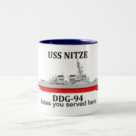USS Nitze, DDG-94, Termine für die Anpassung Zweifarbige Tasse