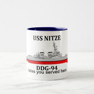 USS Nitze, DDG-94, Termine für die Anpassung Zweifarbige Tasse