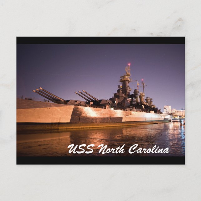 USS North Carolina Postkarte (Vorderseite)