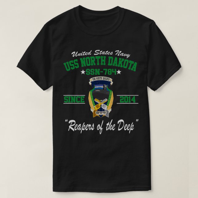 USS North Dakota SSN784 T-Shirt (Design vorne)
