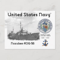 USS NOXUBEE AOG-56 GASOLINE TANKER - POSTCARD