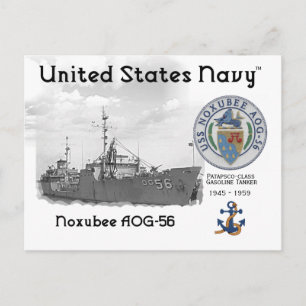 USS NOXUBEE AOG-56 GASOLINE TANKER - POSTCARD POSTKARTE