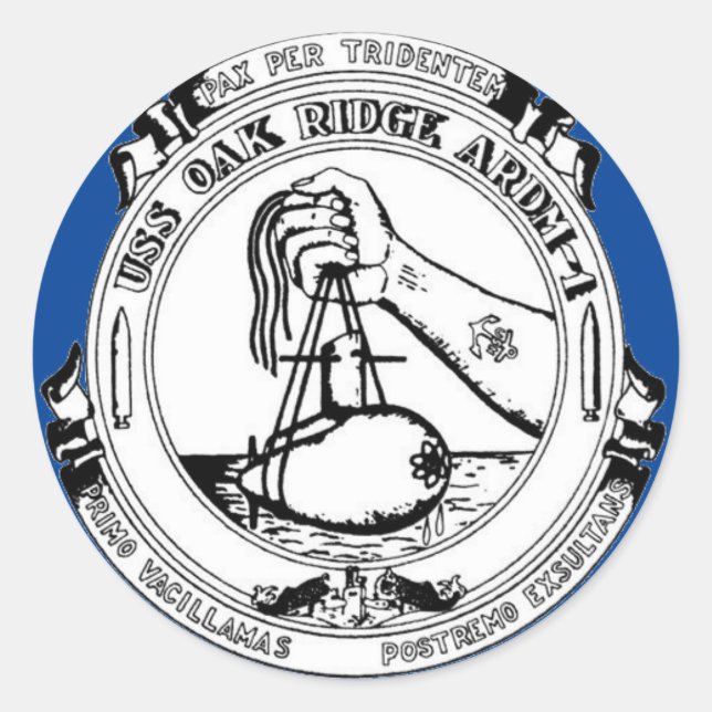 USS Oak Ridge ARDM-1 Runder Aufkleber (Vorderseite)