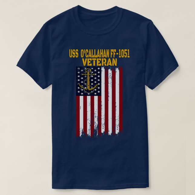 USS OCallahan FF1051 Frigate Veterans Day Fathers T-Shirt (Design vorne)