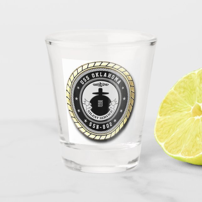 USS Oklahoma (SSN-802) Schnapsglas (Vorderseite)