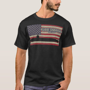 USS Omaha SSN692 U-Boot USA Flag Premi T-Shirt