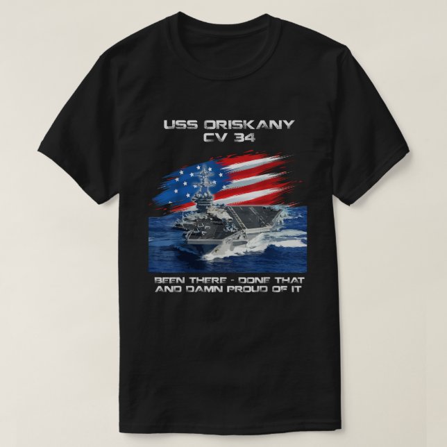 USS Oriskany CV 34 Flugzeugträger Veteran USA Fl T-Shirt (Design vorne)