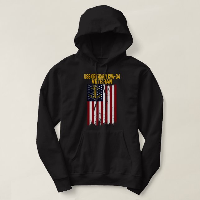 USS Oriskany CVA-34 Aircraft Carrier Veteran Day F Hoodie (Design vorne)