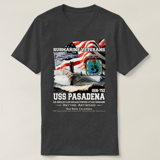 USS Pasadena SSN752 U-Boot der US-Marine T-Shirt (Design vorne)