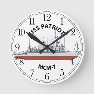 USS Patriot MCM-7 Runde Wanduhr