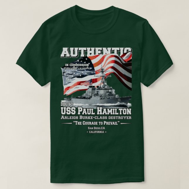 USS Paul DDG60 Arleigh Burkeclass Zerstörer T-Shirt (Design vorne)