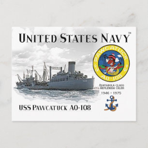 USS PAWCATUCK AO-108 ERSETZEN OILER - POSTCARD POSTKARTE