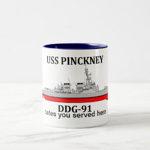 USS Pinckney, DDG-91, anpassbare Daten Zweifarbige Tasse