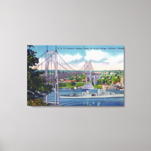 USS Portland, das unter Johannes Brücke Leinwanddruck