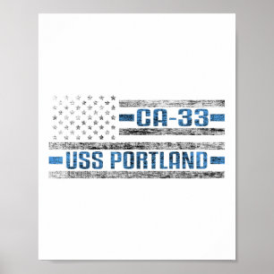 Uss Portland World War Cruiser Ca-33 US Army Poster