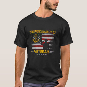 USS Princeton CV 37 Flugzeugträger Veteranenflagge T-Shirt