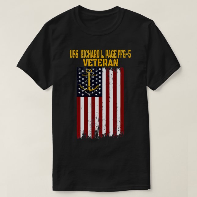 USS Richard L Page FFG5 Frigate Veterans Day Fathe T-Shirt (Design vorne)