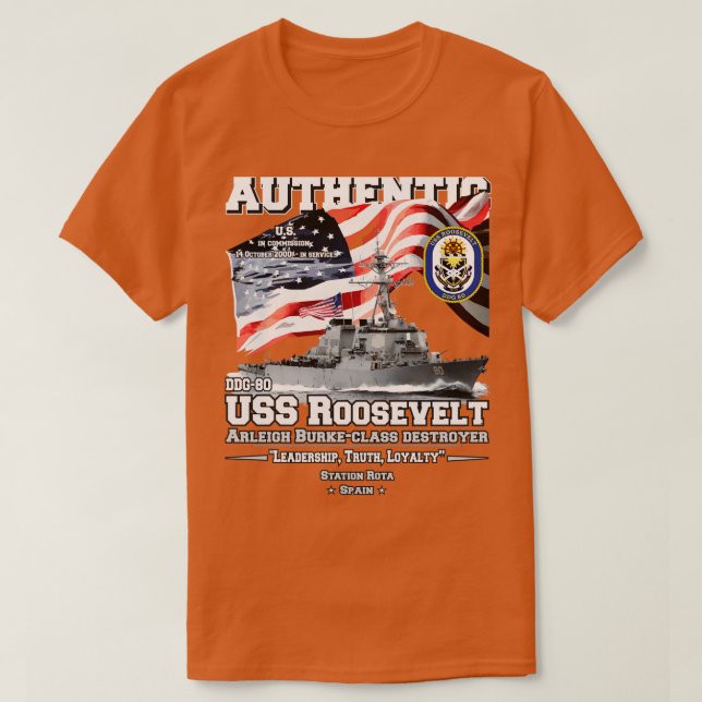 USS Roosevelt DDG80 Destroyer T-Shirt (Design vorne)
