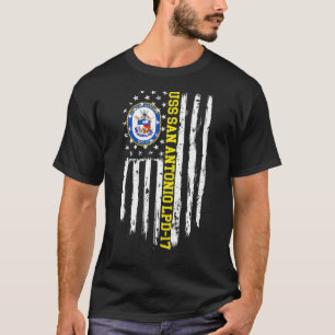 USS San Antonio LPD17 American Flag T-Shirt
