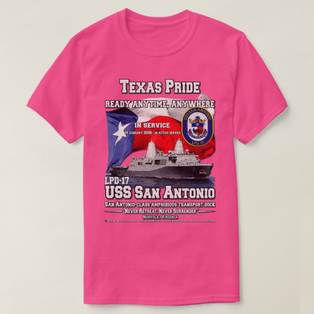 USS San Antonio LPD17 Amphibientransporter T-Shirt (Design vorne)