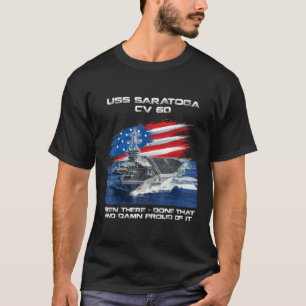 USS Saratoga CV 60 Flugzeugträger Veteran USA Fl T-Shirt