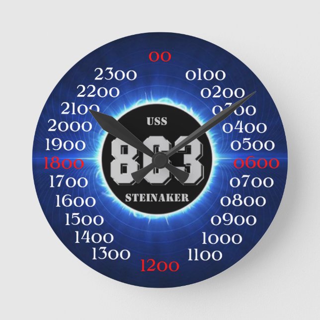 USS Steinaker (DD/DDR/DD-863) Runde Wanduhr (Vorderseite)