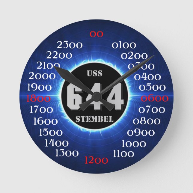 USS Stembel (DD-644) Runde Wanduhr (Vorderseite)