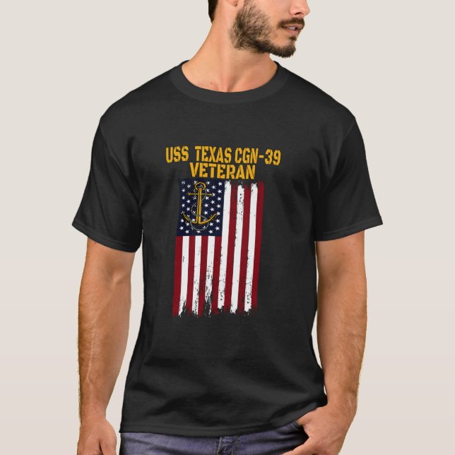 USS Texas CGN 39 Cruiser Veterans Day Veterans Day T-Shirt (Vorderseite)