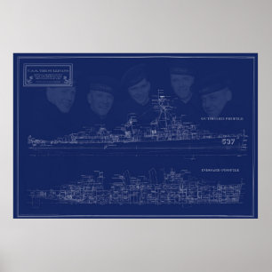 USS The Sullivans Blaupause mit Brüdern Poster