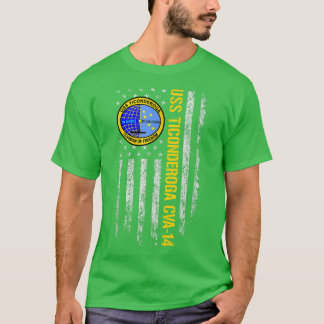 USS Ticonabweicha CVA14 (Amerikanische Flagge) T-Shirt