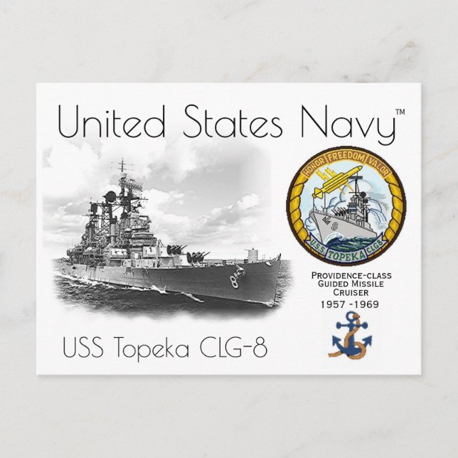 USS TOPEKA CLG-8 CRUISER POSTCARD POSTKARTE (Vorderseite)
