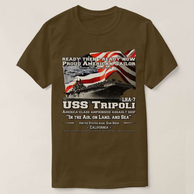 USS Tripoli LHA7 T-Shirt (Design vorne)
