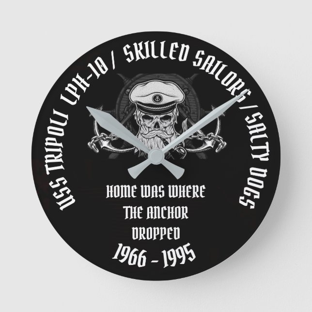 USS TRIPOLI (LPH-10) RUNDE WANDUHR (Vorderseite)