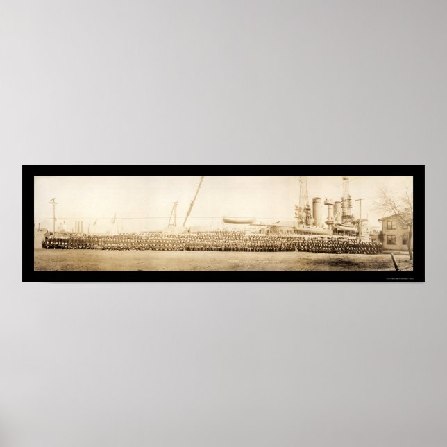 USS Utah Crew Foto 1912 Poster (Vorne)