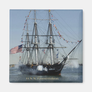 USS Verfassung Firing Cannons Magnet