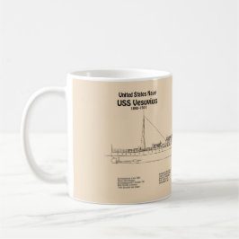 USS Vesuvius - Schiffs-Blueprint-Pläne SD Kaffeetasse