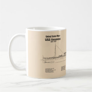 USS Vesuvius - Schiffs-Blueprint-Pläne SD Kaffeetasse