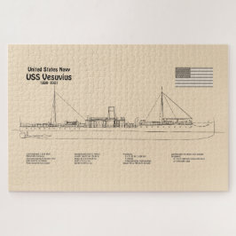 USS Vesuvius - Schiffs-Blueprint-Pläne SD Puzzle