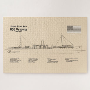 USS Vesuvius - Schiffs-Blueprint-Pläne SD Puzzle