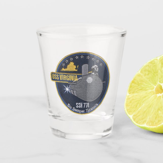 USS Virginia (SSN-774) Schnapsglas (Vorderseite)