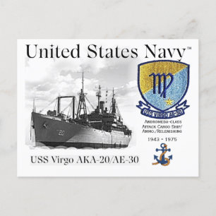 USS VIRGO AKA-20/AE-30 - POSTCARD POSTKARTE