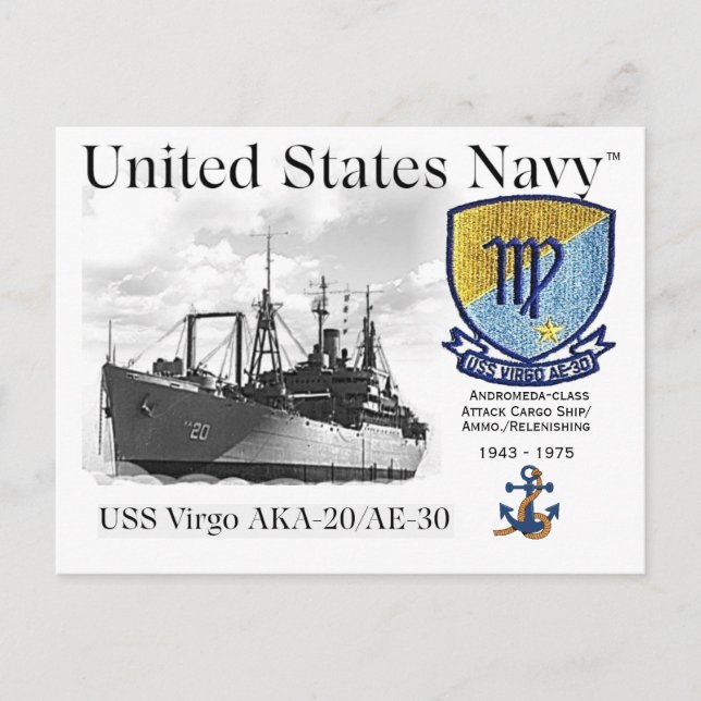 USS VIRGO AKA-20/AE-30 - POSTCARD POSTKARTE (Vorderseite)