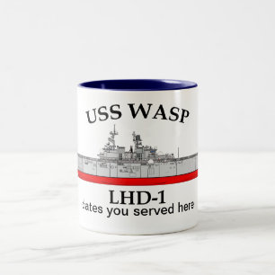 USS Wasp, LHD-1, anpassbare Daten gedient Zweifarbige Tasse