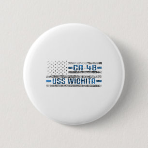 Uss Wichita World War Cruiser Ca-45 US Army Button