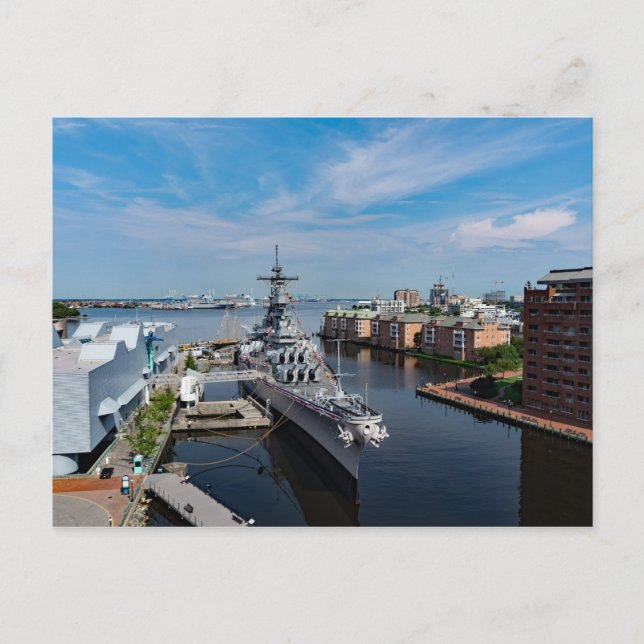 USS Wisconsin (BB-64) Postkarte (Vorderseite)