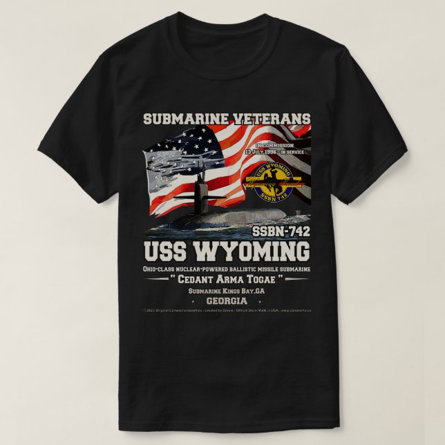 USS Wyoming SSBN742 U-Boot-Veteranen T-Shirt (Design vorne)