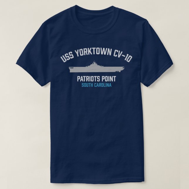 USS Yorktown CV10 Patriots Point Mount Pleasant SC T-Shirt (Design vorne)