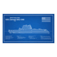 USS Zumwalt - Schiffs-Blueprint Pläne ABD