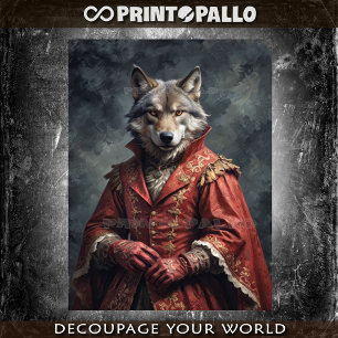 Ussar-Wolf in viktorianischer Militäruniform Seidenpapier